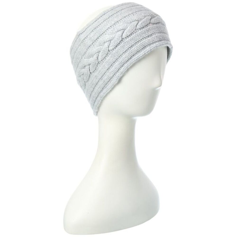 Brodie Cashmere Chunky Cable Cashmere Headband, Grey